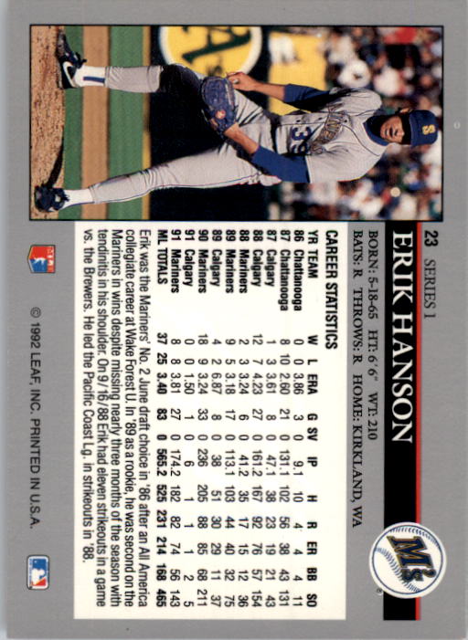 1992 Leaf Baseball Card Pick 1-100 - Picture 47 of 201