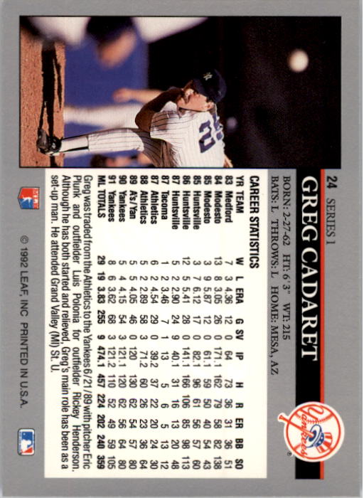 1992 Leaf Baseball Card Pick 1-100 - Picture 49 of 201