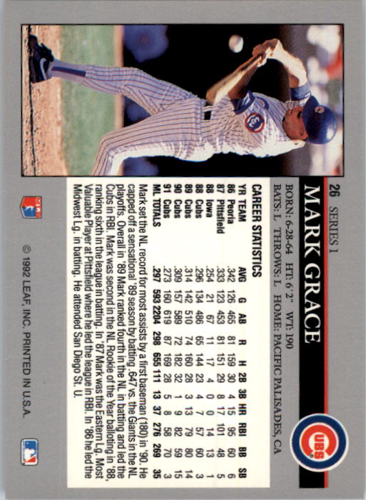 1992 Leaf Baseball Card Pick 1-100 - Picture 53 of 201