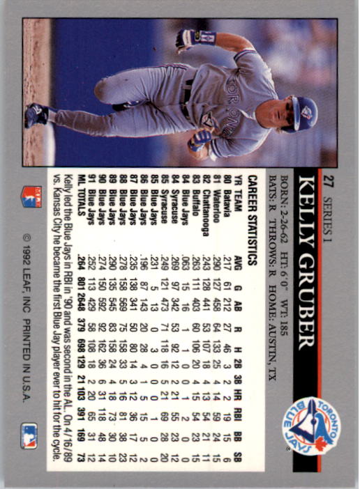 1992 Leaf Baseball Card Pick 1-100 - Picture 55 of 201