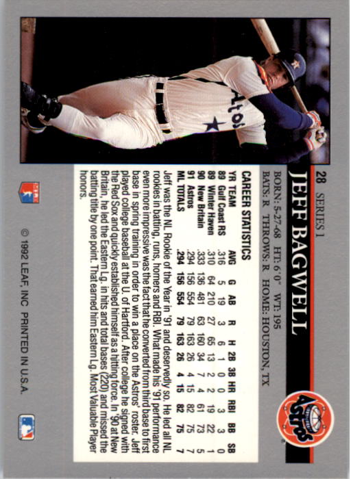 1992 Leaf Baseball Card Pick 1-100 - Picture 57 of 201