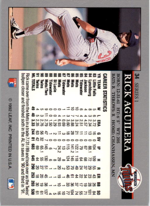 1992 Leaf Baseball Card Pick 1-100 - Picture 69 of 201