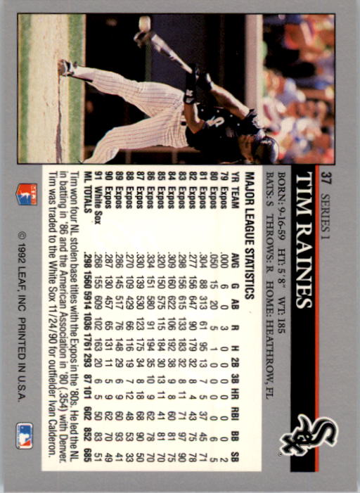 1992 Leaf Baseball Card Pick 1-100 - Picture 75 of 201