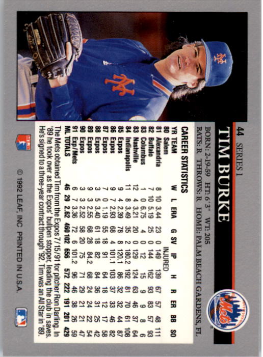 1992 Leaf Baseball Card Pick 1-100 - Picture 89 of 201