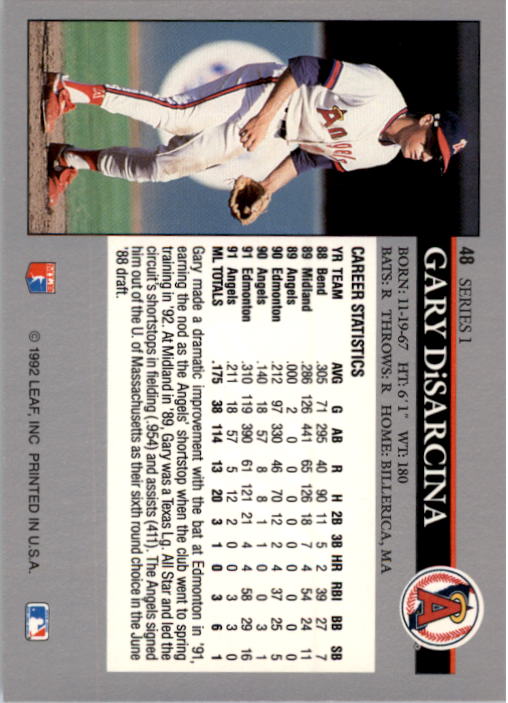 1992 Leaf Baseball Card Pick 1-100 - Picture 97 of 201