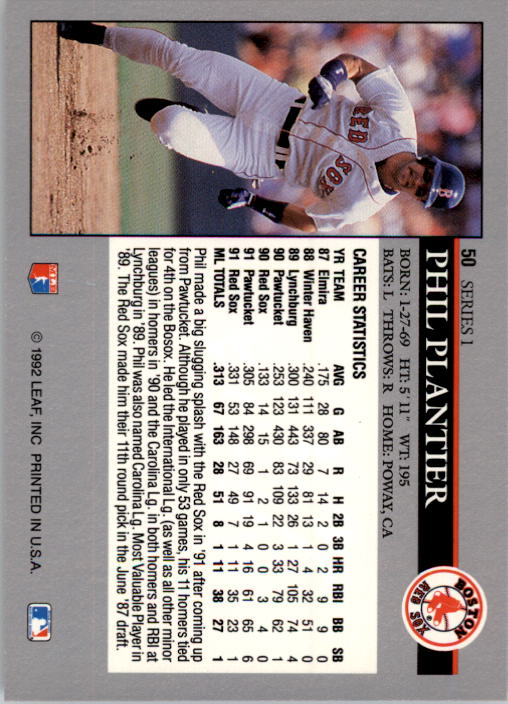 1992 Leaf Baseball Card Pick 1-100 - Picture 101 of 201