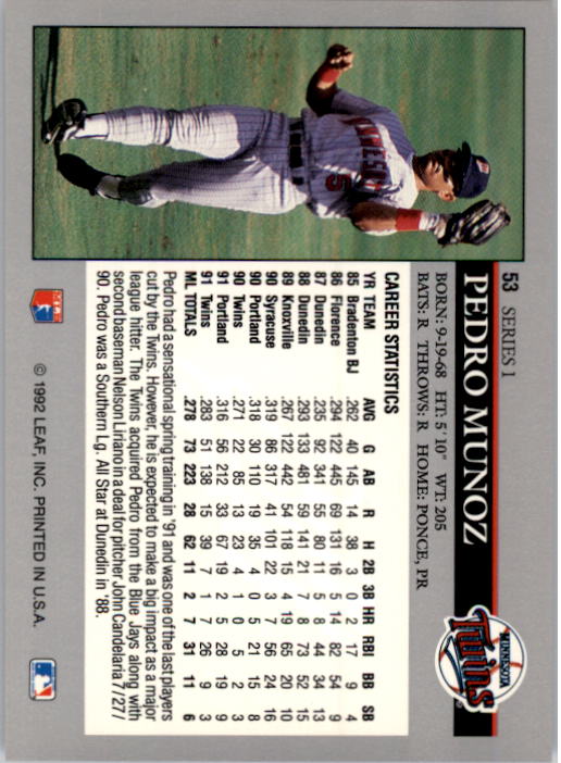 1992 Leaf Baseball Card Pick 1-100 - Picture 107 of 201