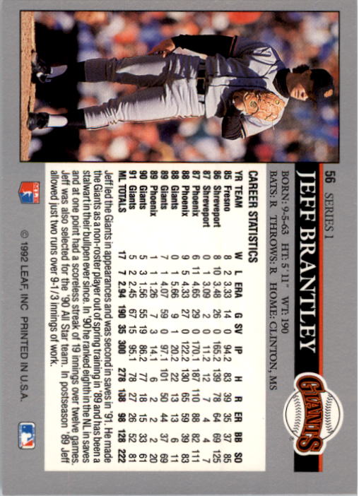 1992 Leaf Baseball Card Pick 1-100 - Picture 113 of 201
