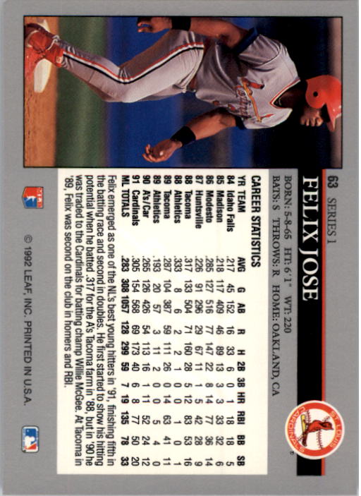 1992 Leaf Baseball Card Pick 1-100 - Picture 127 of 201