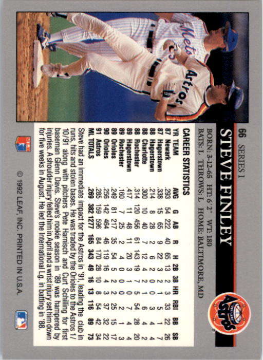 1992 Leaf Baseball Card Pick 1-100 - Picture 133 of 201
