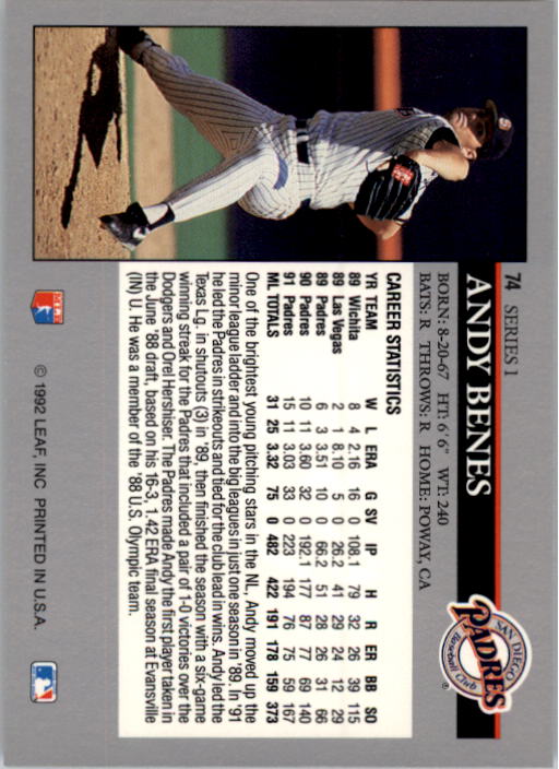 1992 Leaf Baseball Card Pick 1-100 - Picture 149 of 201