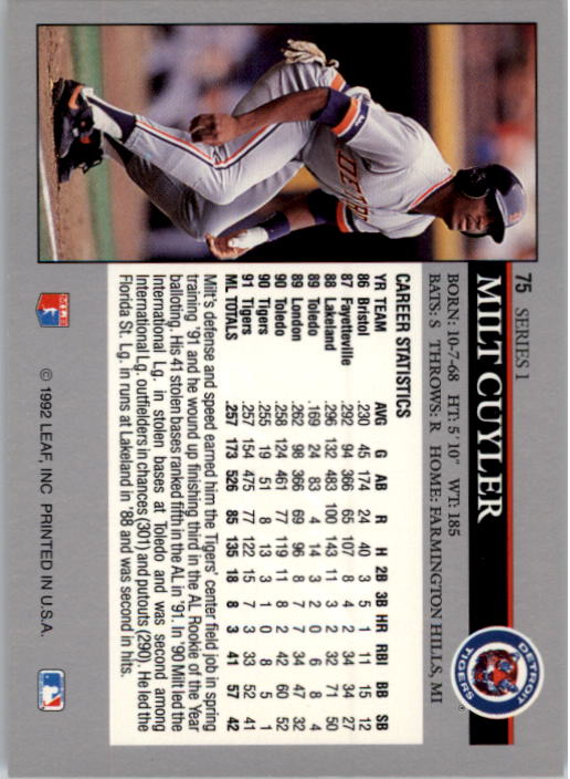 1992 Leaf Baseball Card Pick 1-100 - Picture 151 of 201