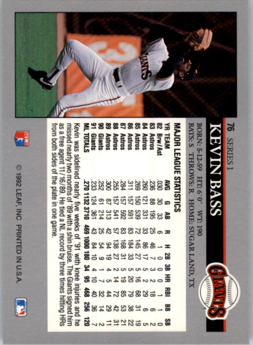 1992 Leaf Baseball Card Pick 1-100 - Picture 153 of 201