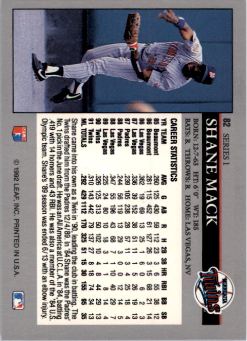 1992 Leaf Baseball Card Pick 1-100 - Picture 165 of 201