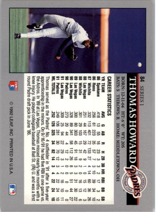 1992 Leaf Baseball Card Pick 1-100 - Picture 169 of 201