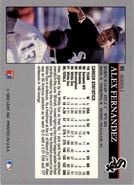 1992 Leaf Baseball Card Pick 1-100 - Picture 171 of 201