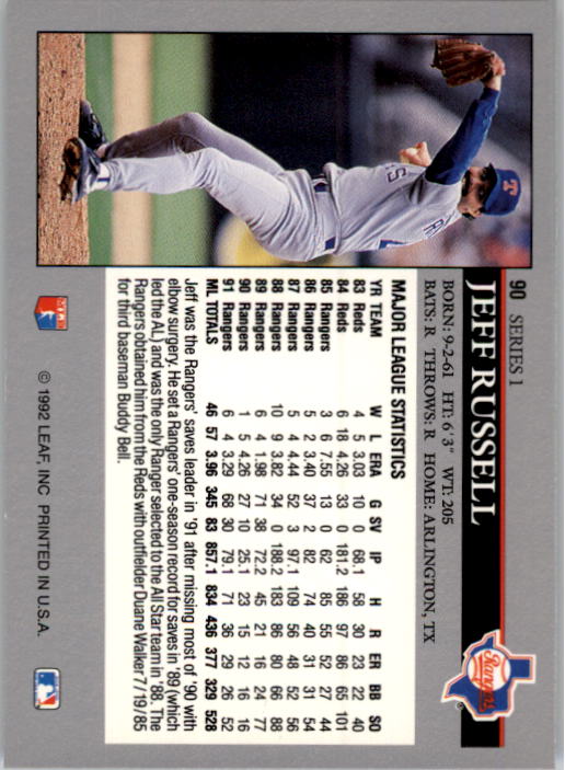 1992 Leaf Baseball Card Pick 1-100 - Picture 181 of 201
