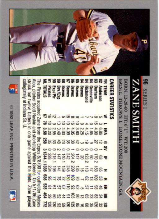 1992 Leaf Baseball Card Pick 1-100 - Picture 193 of 201