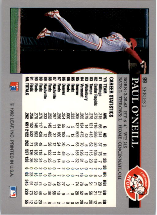 1992 Leaf Baseball Card Pick 1-100 - Picture 199 of 201