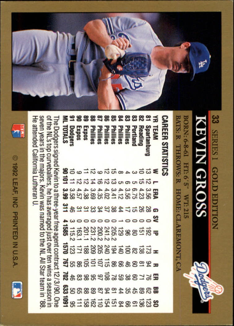 1992 Leaf Baseball "Black Gold" Parallel Cards #1 to #264 - Bild 40 von 262
