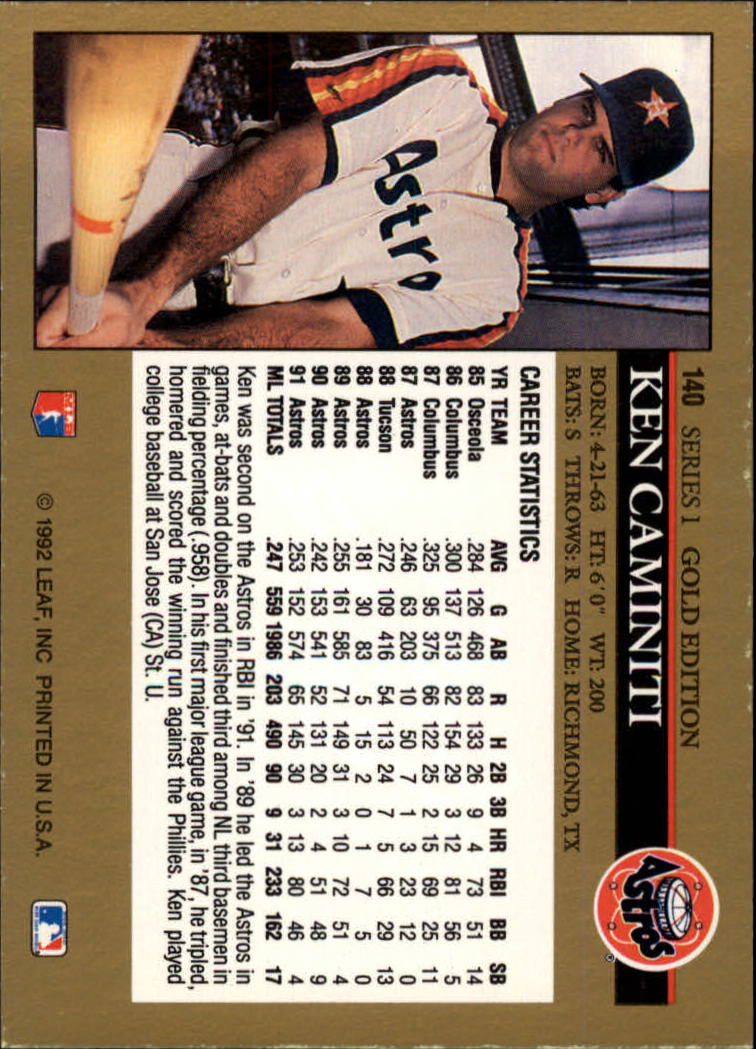 1992 Leaf Baseball "Black Gold" Parallel Cards #1 to #264 - Bild 147 von 262