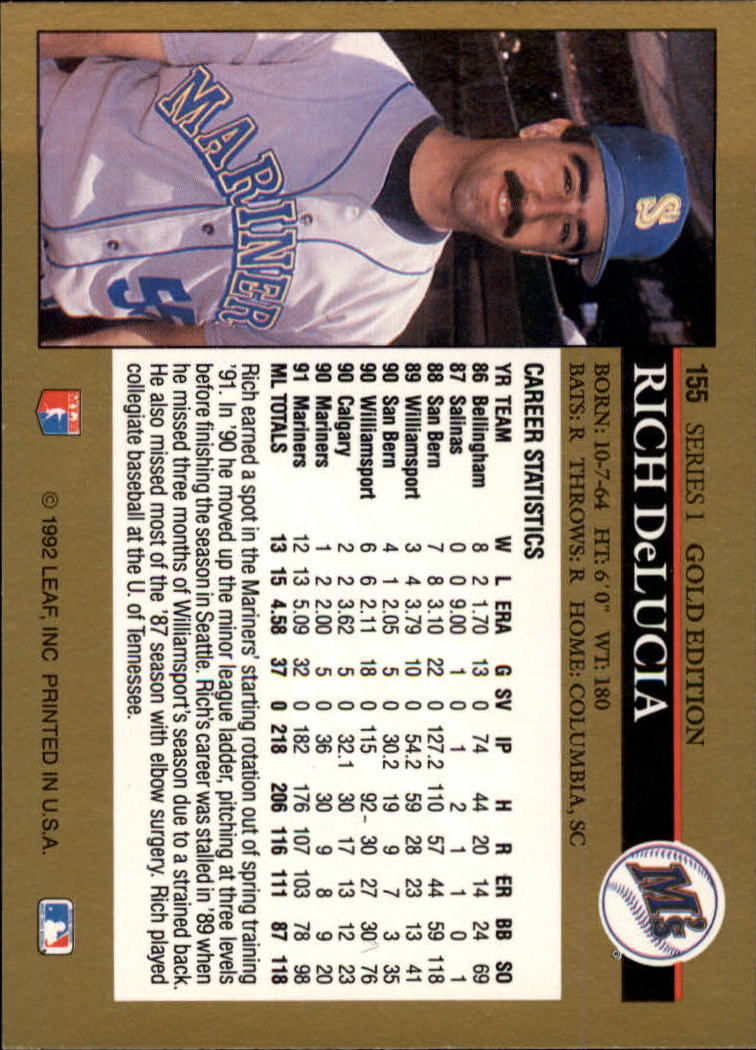 1992 Leaf Baseball "Black Gold" Parallel Cards #1 to #264 - Bild 160 von 262