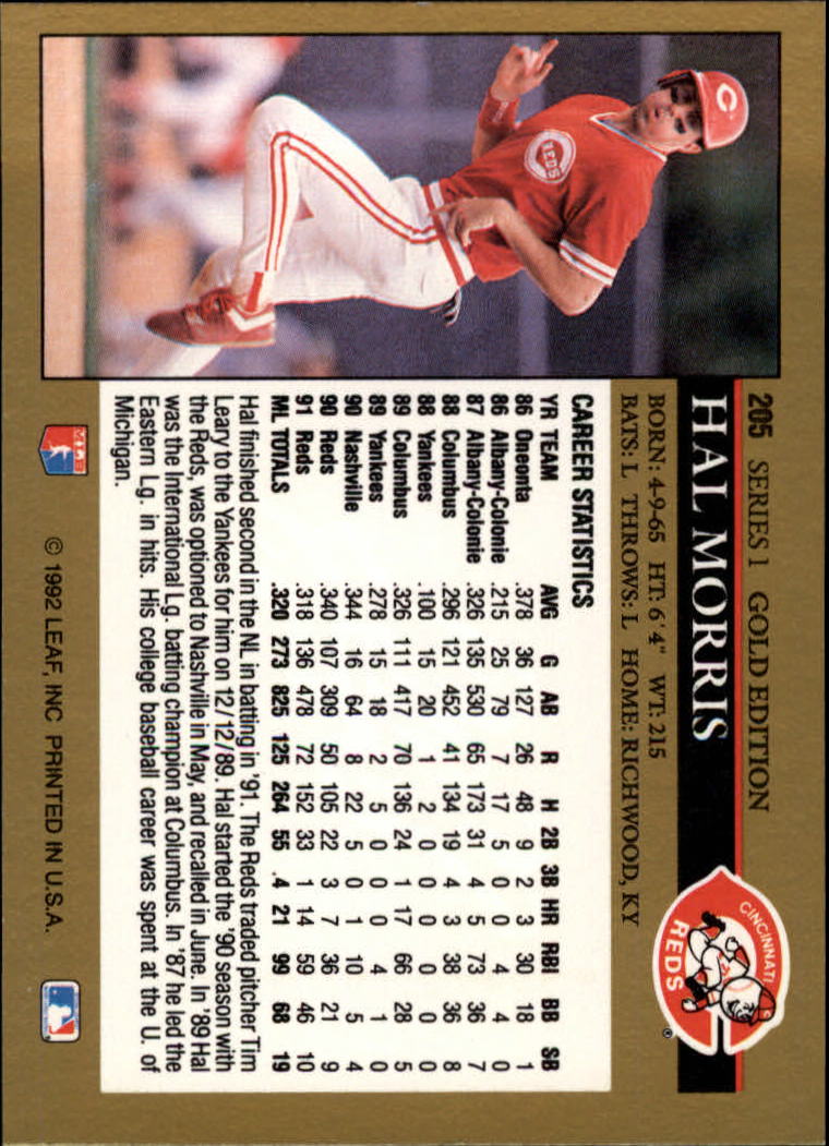 1992 Leaf Baseball "Black Gold" Parallel Cards #1 to #264 - Bild 205 von 262
