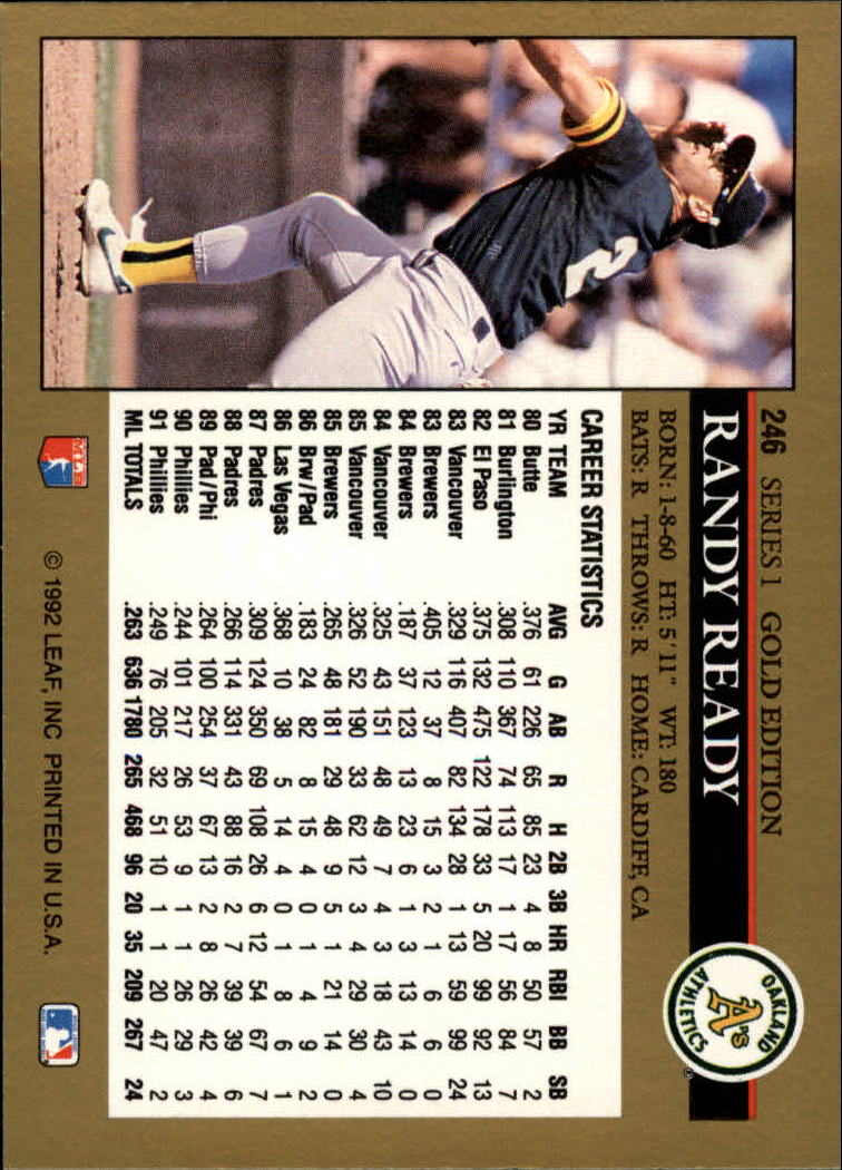 1992 Leaf Baseball "Black Gold" Parallel Cards #1 to #264 - Bild 240 von 262