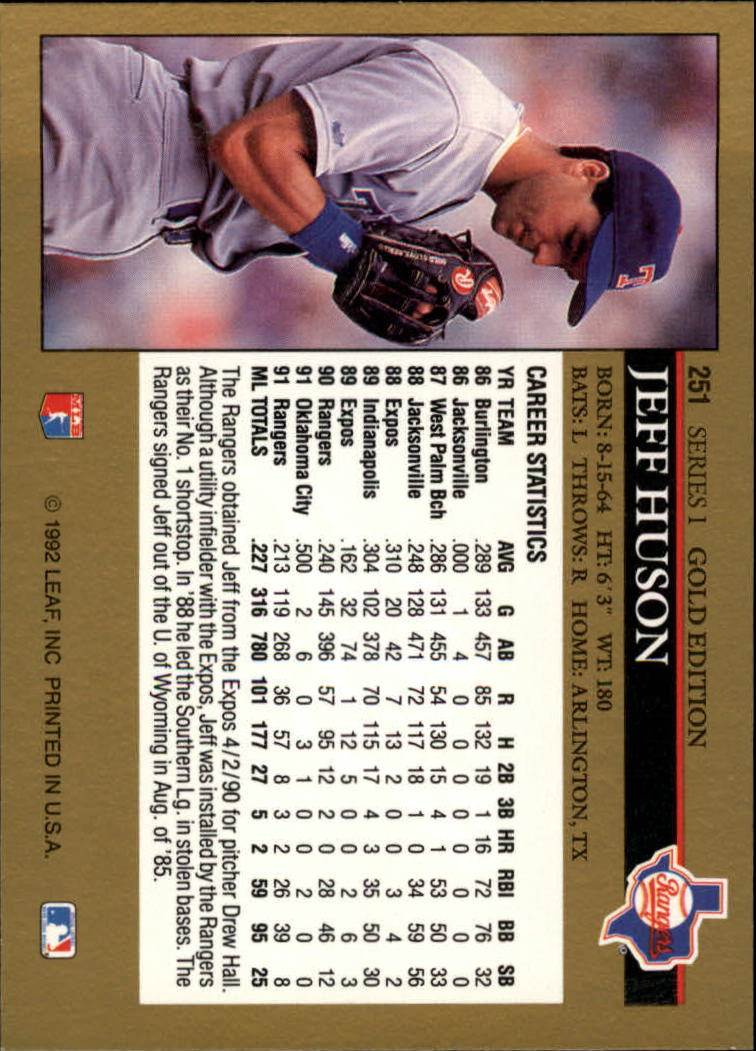1992 Leaf Baseball "Black Gold" Parallel Cards #1 to #264 - Bild 247 von 262