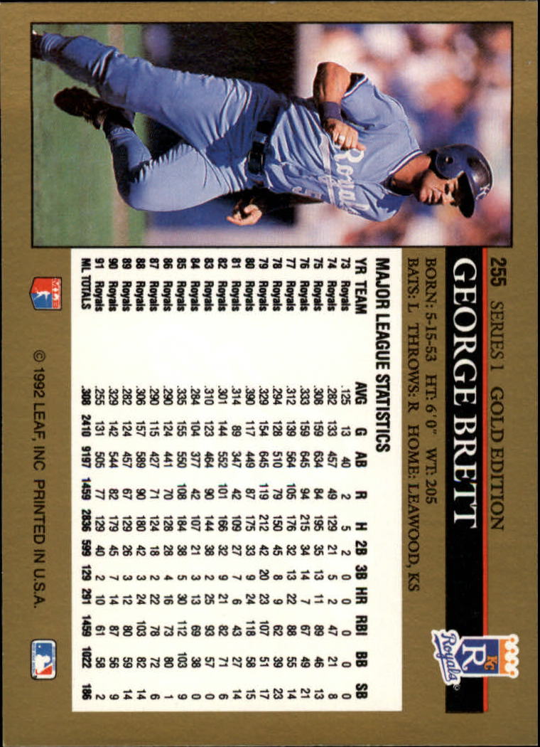 1992 Leaf Baseball "Black Gold" Parallel Cards #1 to #264 - Bild 250 von 262