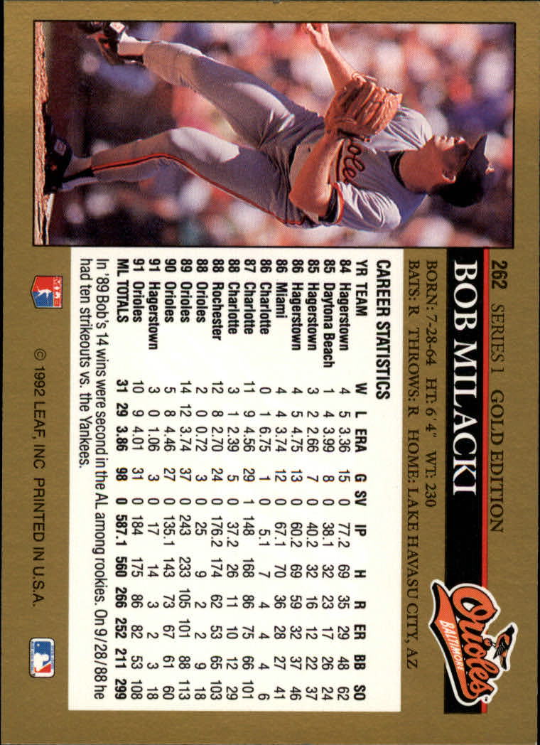 1992 Leaf Baseball "Black Gold" Parallel Cards #1 to #264 - Bild 260 von 262