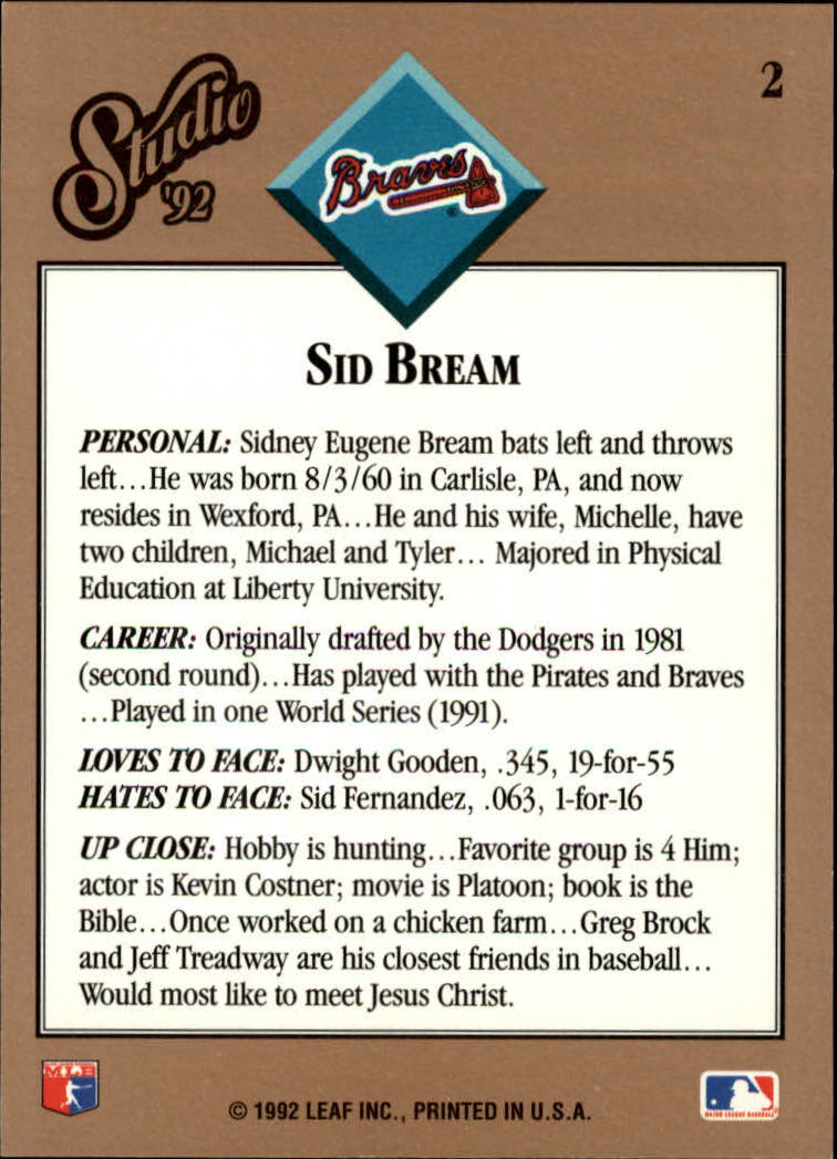 thumbnail 5  - 1992 Studio Baseball Card Pick 1-100