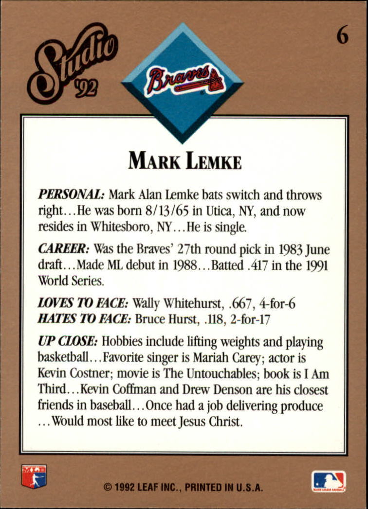 thumbnail 13  - 1992 Studio Baseball Card Pick 1-100