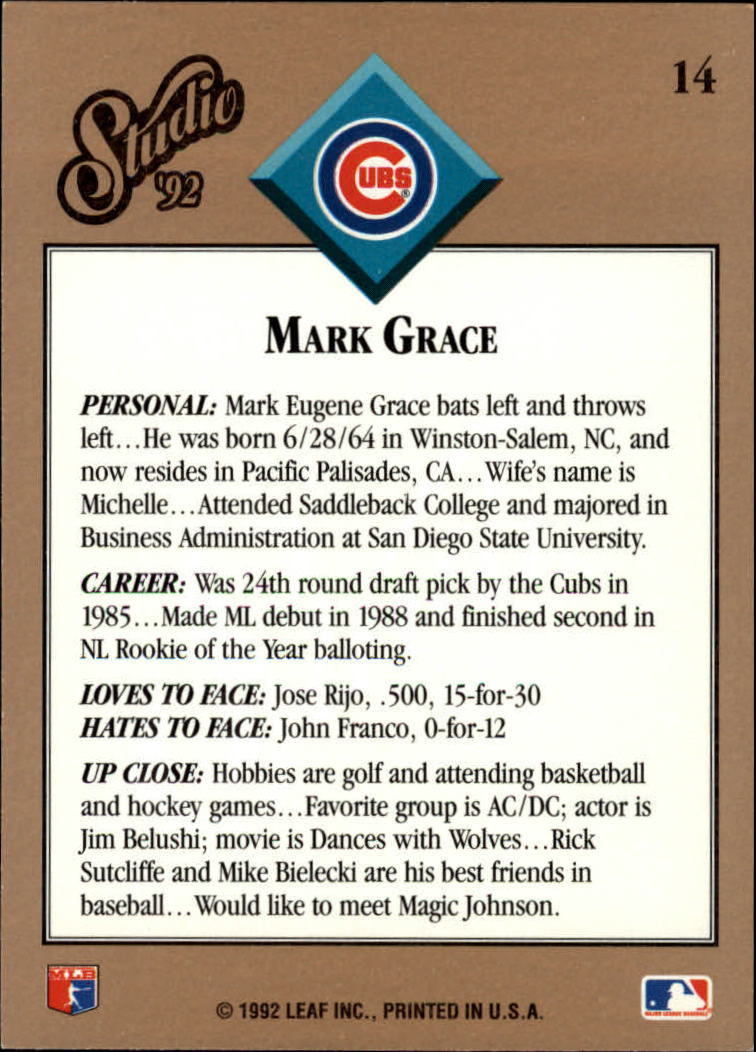thumbnail 29  - 1992 Studio Baseball Card Pick 1-100