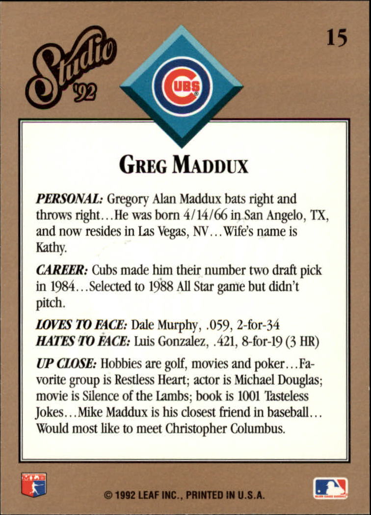 thumbnail 31  - 1992 Studio Baseball Card Pick 1-100