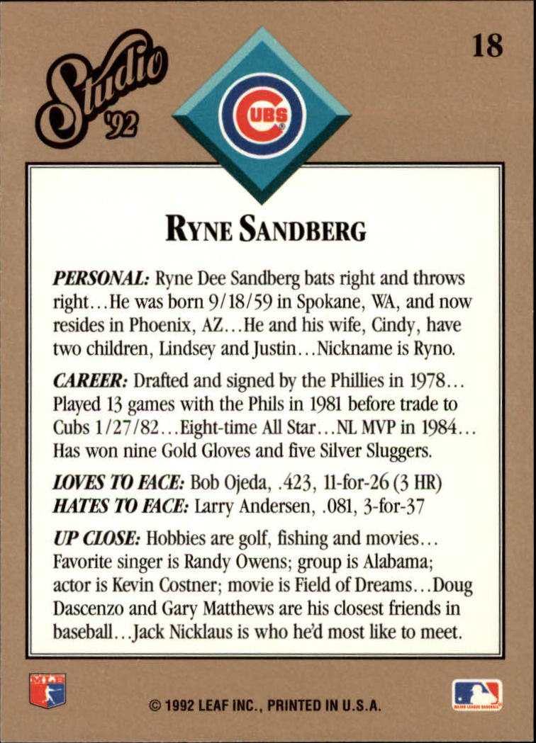 thumbnail 37  - 1992 Studio Baseball Card Pick 1-100