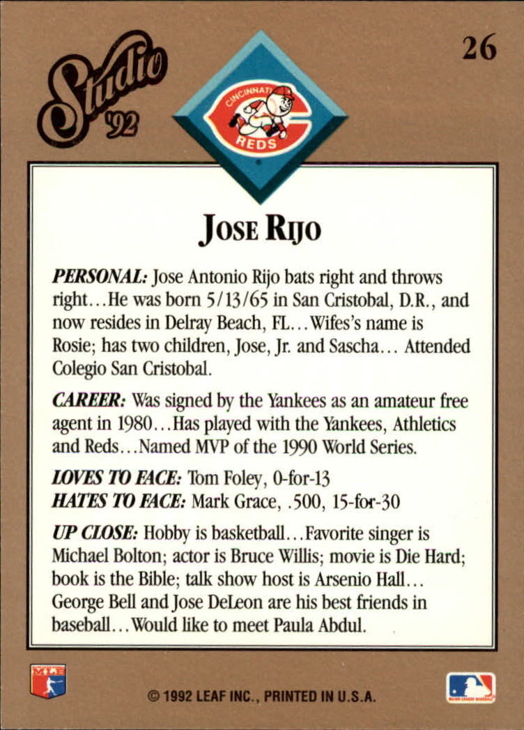 thumbnail 53  - 1992 Studio Baseball Card Pick 1-100