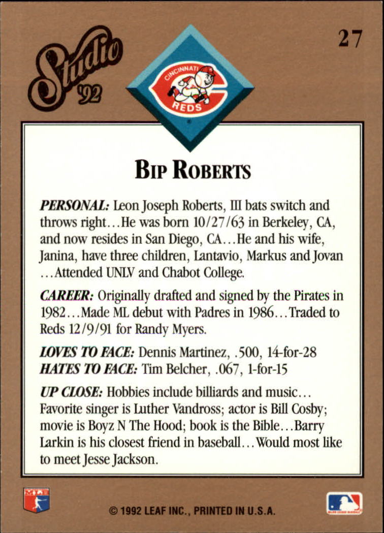thumbnail 55  - 1992 Studio Baseball Card Pick 1-100