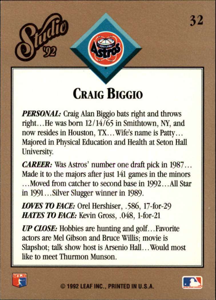 thumbnail 65  - 1992 Studio Baseball Card Pick 1-100