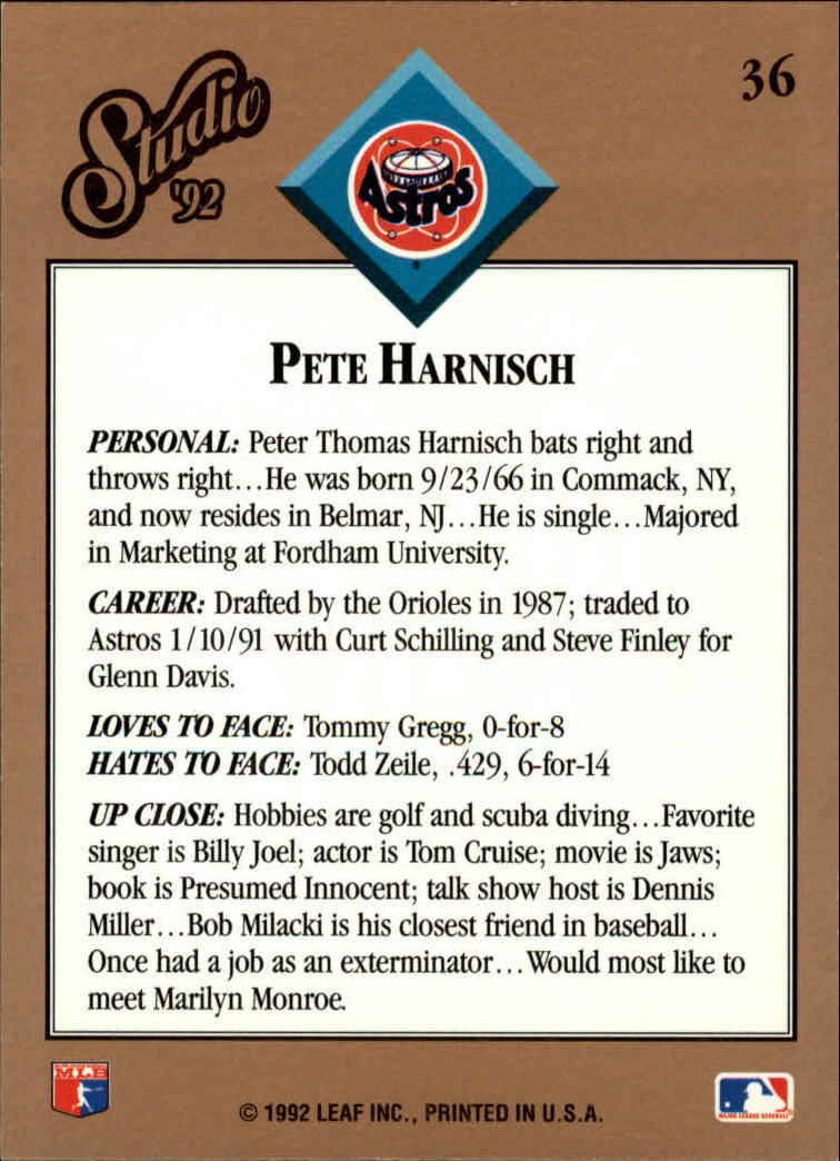 thumbnail 73  - 1992 Studio Baseball Card Pick 1-100