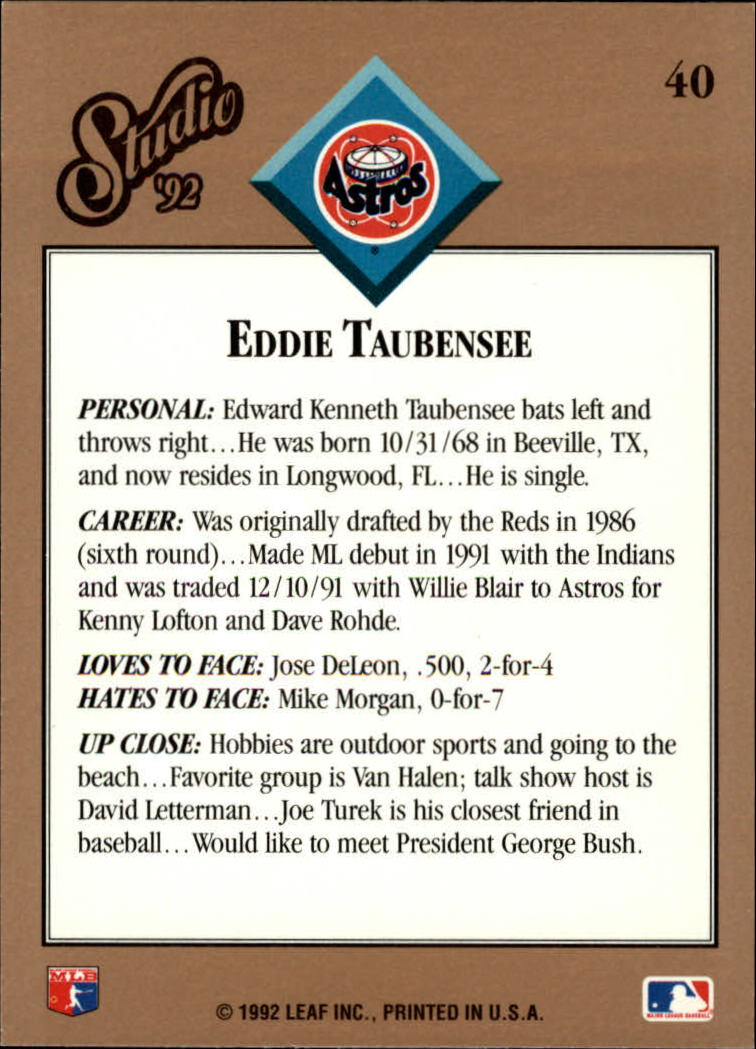 thumbnail 81  - 1992 Studio Baseball Card Pick 1-100
