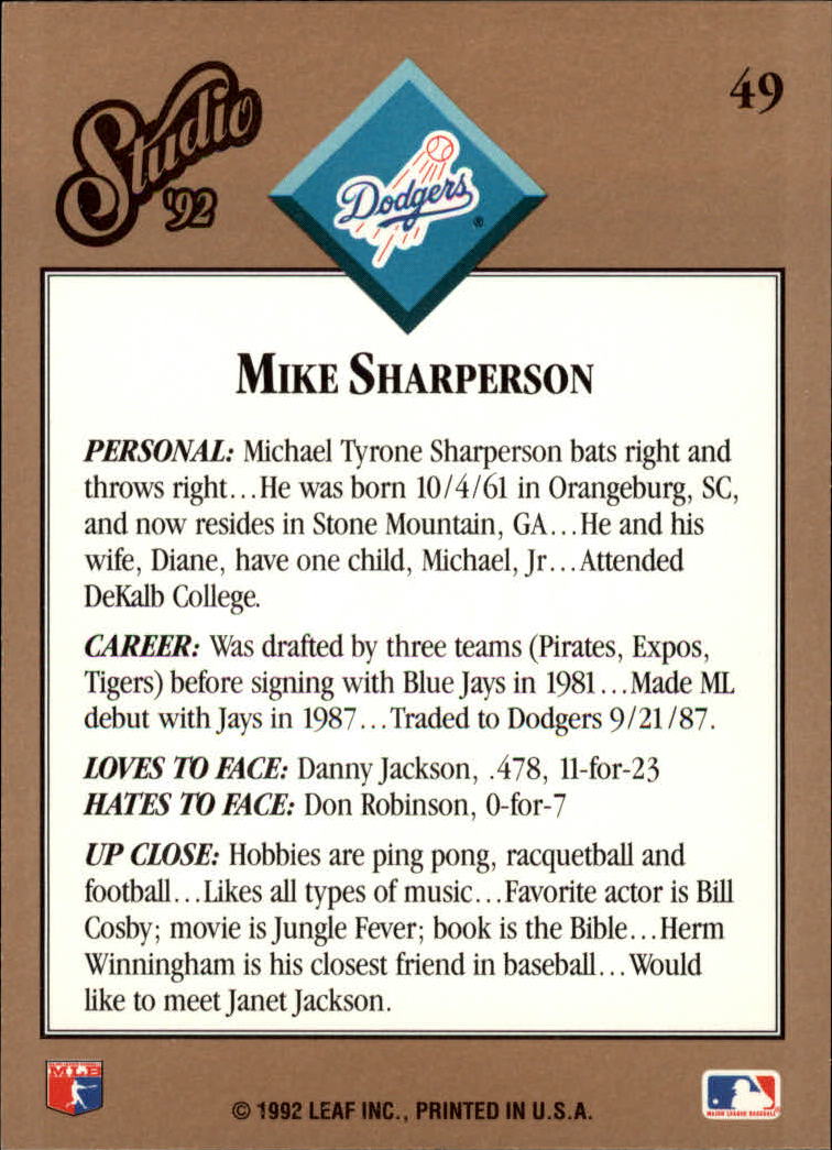 thumbnail 99  - 1992 Studio Baseball Card Pick 1-100