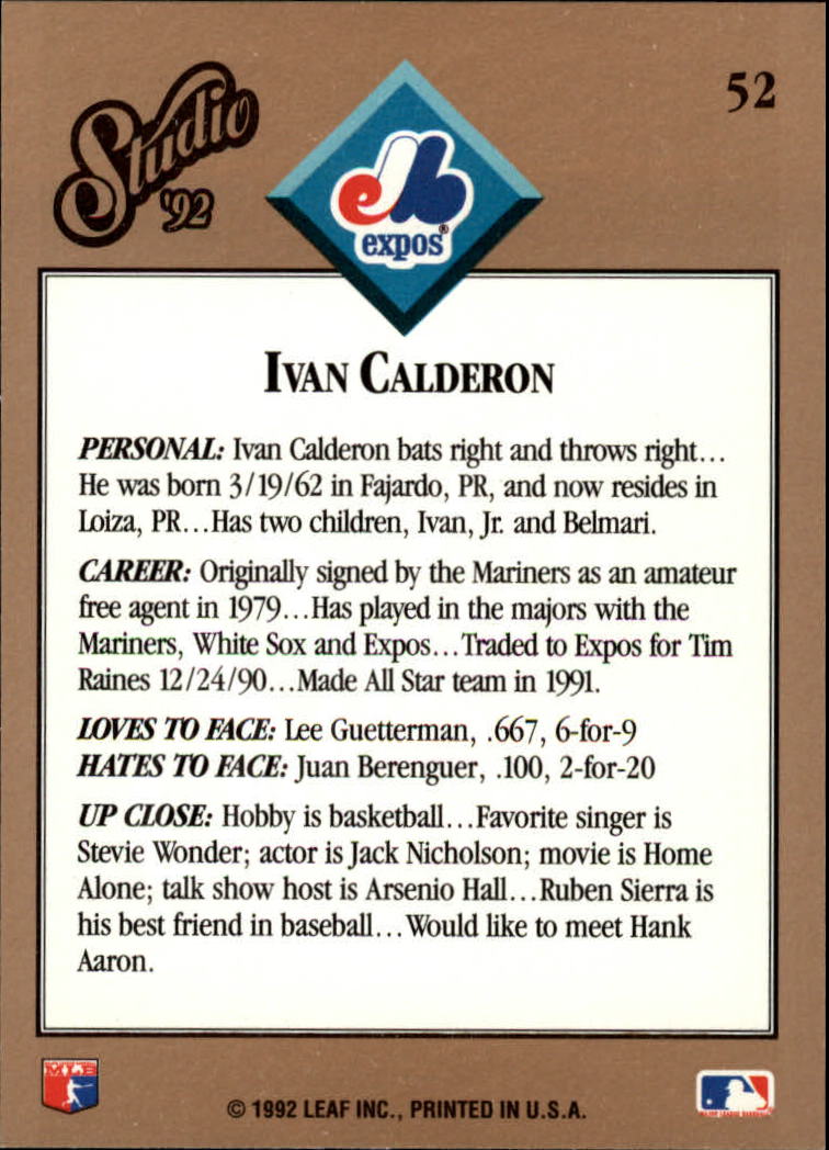thumbnail 105  - 1992 Studio Baseball Card Pick 1-100