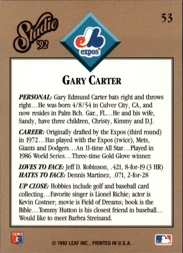 thumbnail 107  - 1992 Studio Baseball Card Pick 1-100