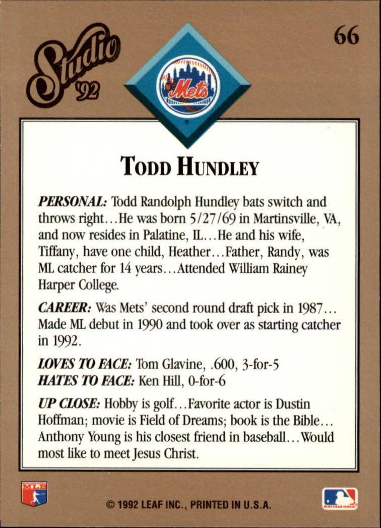 thumbnail 133  - 1992 Studio Baseball Card Pick 1-100