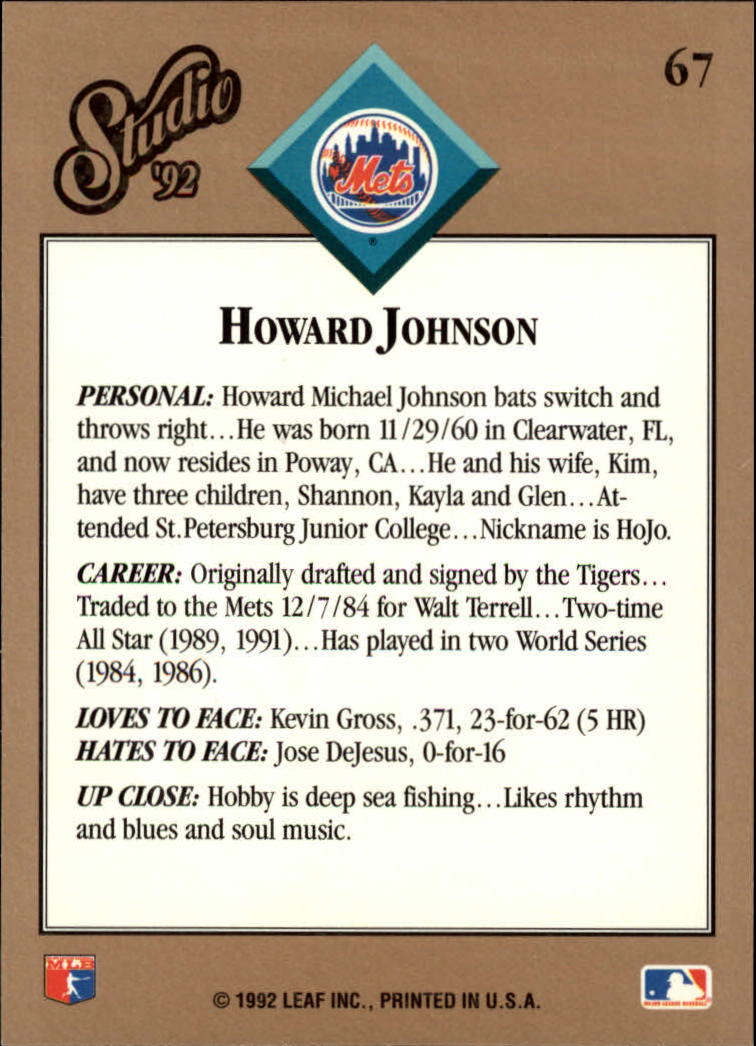 thumbnail 135  - 1992 Studio Baseball Card Pick 1-100