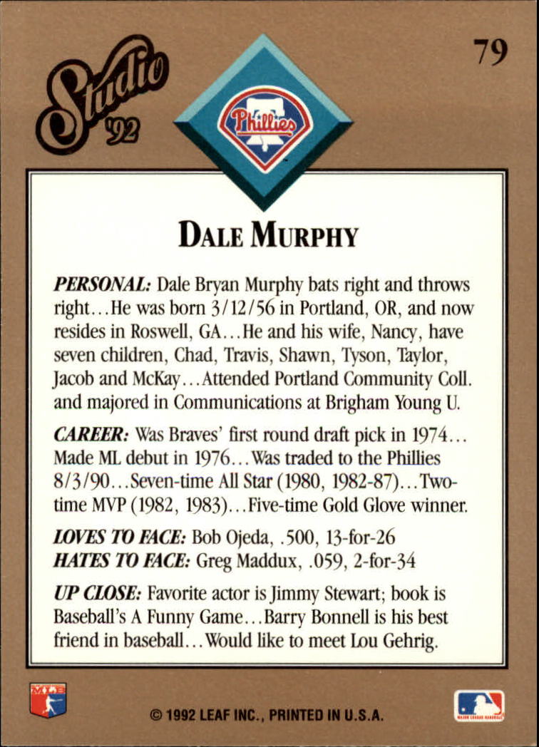 thumbnail 159  - 1992 Studio Baseball Card Pick 1-100