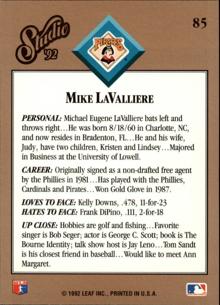 thumbnail 171  - 1992 Studio Baseball Card Pick 1-100
