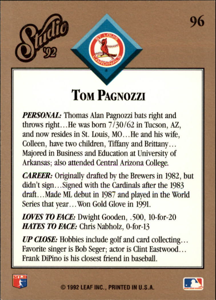 thumbnail 193  - 1992 Studio Baseball Card Pick 1-100