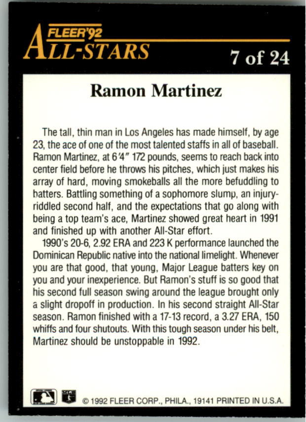 1992 Fleer All-stars Baseball #1-24 - Your Choice GOTBASEBALLCARDS - Picture 11 of 38